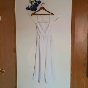 EUC white linen corset back jumpsuit
